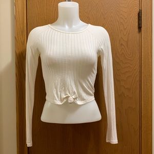 COPY - SUMMER SALE❕Nollie Cream Tie Front Long Sl…